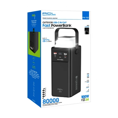 ACL PW-152 80000 Mah 22.5W Lcd Göstergeli Powerbank | Kamp Işığı