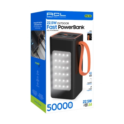 Acl PW55 50000 Mah Lcd Powerbank | Kamp Işığı | 22.5W