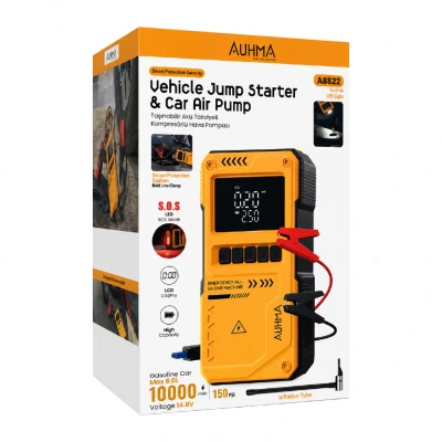 Auhma A8822 Akü Takviyeli Şarjlı 10.000 mAh Hava Pompası | Dijital Göstergeli