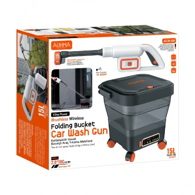 Auhma ACR-08 Kovalı Akülü Yüksek Basınçlı Araba Yıkama Su Tabancası | 20.000mAh Batarya | 335 Psi Basınç