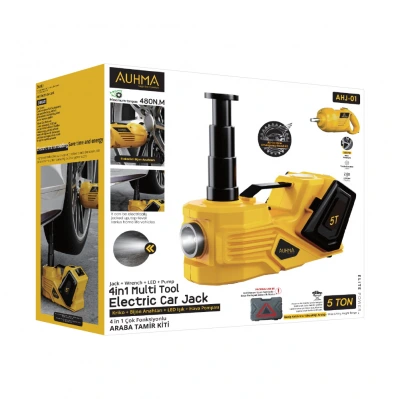 Auhma AHJ-01 Araba Tamir Kiti | 5 Ton Elektrikli Hidrolik Kriko | Hava Pompası
