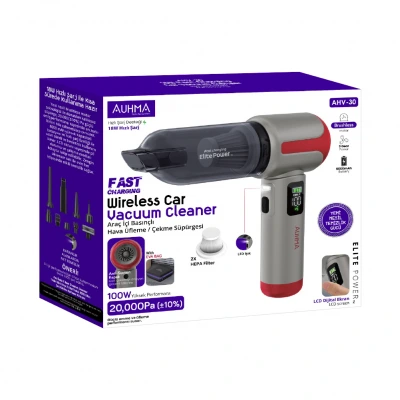 Auhma AHV-30 Üfleme Çekme Şarjlı Kablosuz El Süpürgesi | 20.000Pa | 100W | LCD Gösterge