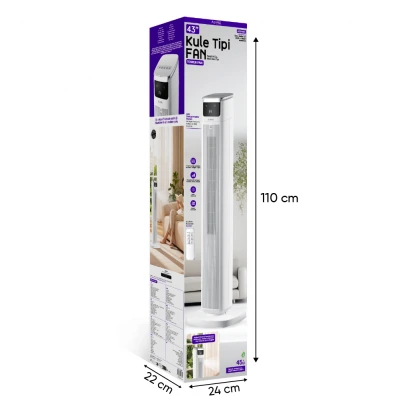 Auhma ACFN05 45W  Kule Tipi Fan Vantilatör | Uzaktan Kumandalı | Dokunmatik Ekranlı | Koku Difüzörlü