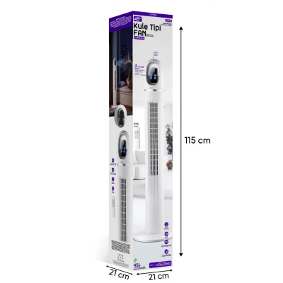 Auhma ACFN06 45W Kule Tipi Fan Vantilatör | Uzaktan Kumandalı | Dokunmatik Ekranlı | 3 Modlu