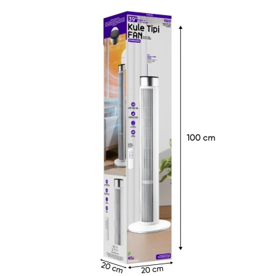 Auhma ACFN08 45W Kule Tipi Fan Vantilatör | Uzaktan Kumandalı | Dokunmatik Ekranlı | 3 Modlu