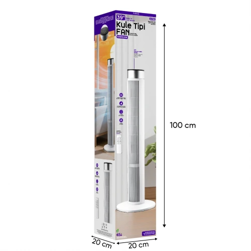 Auhma ACFN08 45W Kule Tipi Soğutucu Fan | Uzaktan Kumandalı | Dokunmatik Ekranlı | 3 Modlu
