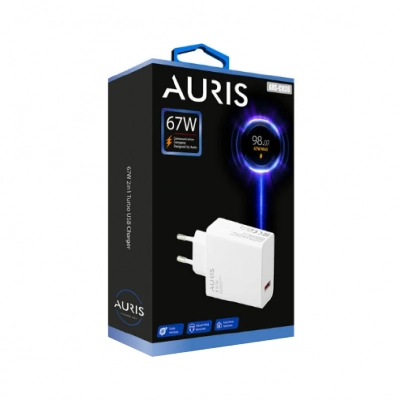 Auris CH36 67W USB Turbo Şarj Başlık | Salise Göstergeli