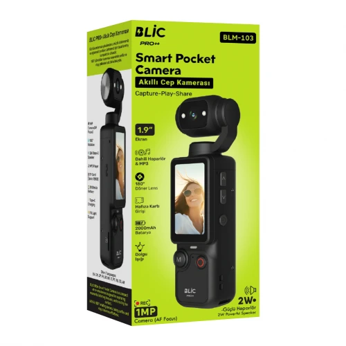 Blic BLM-103 Akıllı Cep Kamerası | 1MP 1.9" | 180 Derece Dönme | 2W Speaker