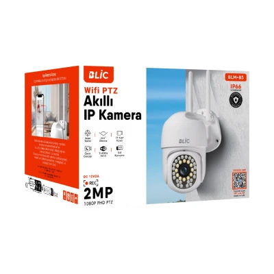 Blic Blm85 WiFi PTZ Akıllı IP Kamera | 2MP 1080P | IP66 Su Geçirmez