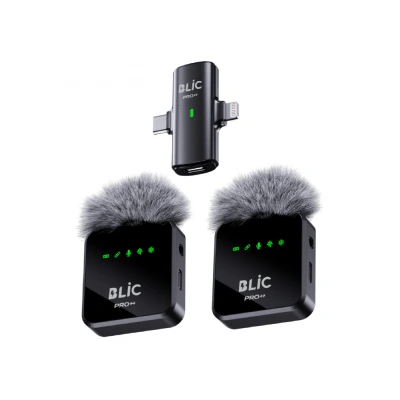 Blic BWC-07 Type-C | Lightning Girişli LCD Ekranlı 2.4G Kablosuz İkili Yaka Mikrofonu