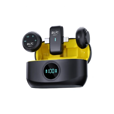 Blic BWC-08 Type-C | Lightning Girişli LCD Ekranlı 2.4G Kablosuz İkili Yaka Mikrofonu