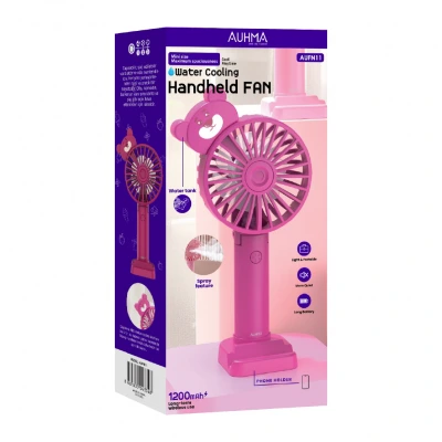 Auhma AUFN11 Şarjlı 3 Kademeli Su Hazneli Spreyli Telefon Standlı Mini Fan | 1200mAh