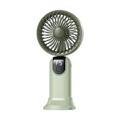 Auhma AUFN19 Şarjlı Telefon Standlı Katlanabilir LCD Göstergeli Mini El Fanı | 300mAh