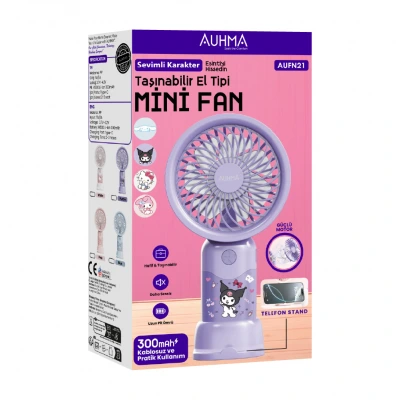 Auhma AUFN21 Şarjlı Telefon Standlı Mini El Fanı | 300mAh