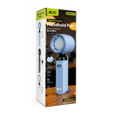Blic BWFN19 Şarjlı 5 Kademeli LCD Göstergeli Mini El Fanı | 800mAh | 12.000 Rpm