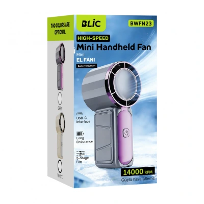 Blic Bwfn23 Şarjlı 5 Kademeli Mini El Fanı | 800mAh | 14.000 Rpm