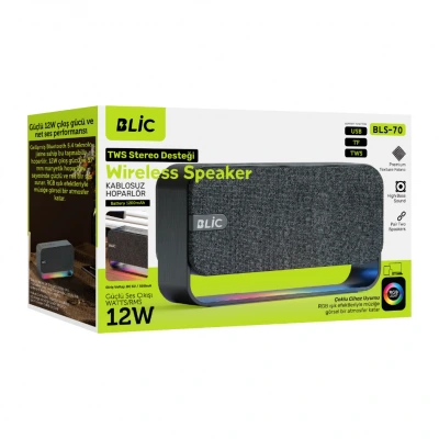 Blic BLS-70 RGB TWS 12W RMS Bluetooth Speaker | Çoklu Cihaz Uyumu