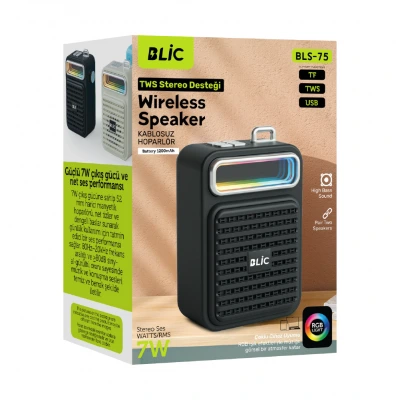 Blic BLS-75 RGB TWS 7W RMS Bluetooth Speaker | Çoklu Cihaz Uyumu