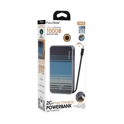 Fulltech FP25 10000 Mah 20W Kendinden Type-C Kablolu Powerbank