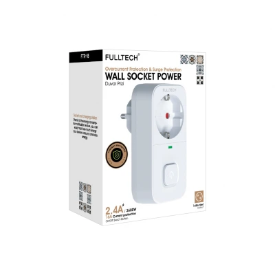 Fulltech FTR18 16 Amper Akım Koruma Prizi | 1x AC Priz