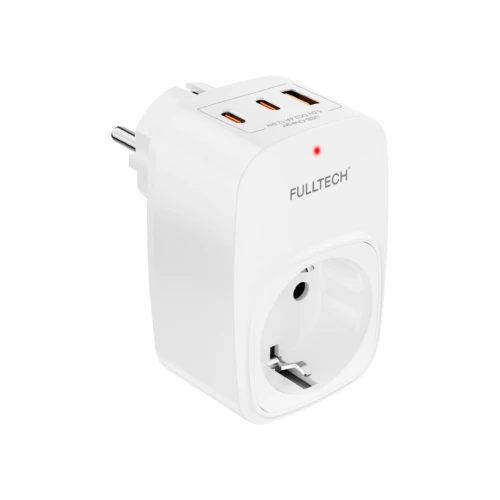 Fulltech FTR24 16 Amper Akım Koruma Prizi | 1x AC Priz | 1x USB  2x Type-C