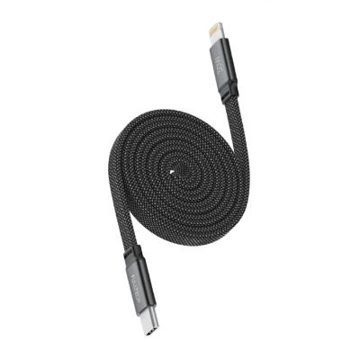 Fulltech FC158 30W 3A Type-C Iphone PD Mıknatıslı Yassı Hasır Şarj Kablosu