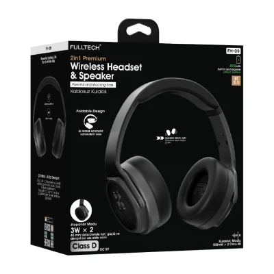 Fulltech FH-09 Kulak Üstü Bluetooh Kulaklık | 2 x 3W Speaker | 400 mAh Batarya