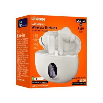 Linkage Lkb-40 Bluetooth Kulaklık | LCD Gösterge | 120 Saat Bekleme