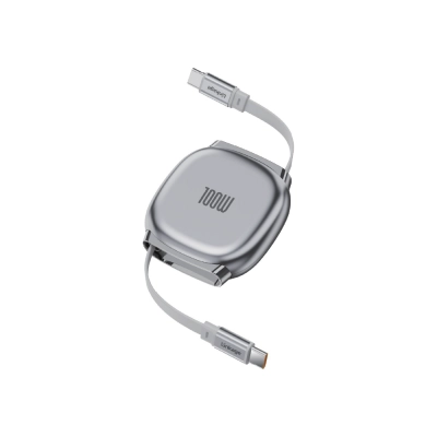 Linkage Lkcb63 100W 3A Makaralı PD Hızlı Şarj Kablosu | Type-C to Type-C | Aluminyum Gövde