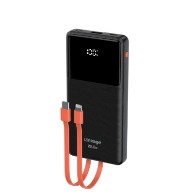 Linkage LKP64 10000 Mah 22.5W Type-C ve Lightning Kablolu Powerbank | LCD Gösterge