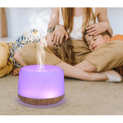 Lucatech LA-032 Ultrasonik Led Işıklı Hava Nemlendirici | Aromaterapi Kokulu | Ahşap Görünüm