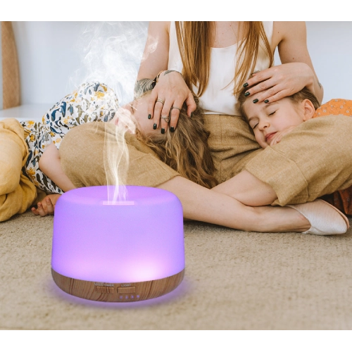 Lucatech LA-032 Ultrasonik Led Işıklı Hava Nemlendirici | Aromaterapi Kokulu | Ahşap Görünüm