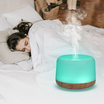 Lucatech LA-032 Ultrasonik Led Işıklı Hava Nemlendirici | Aromaterapi Kokulu | Ahşap Görünüm