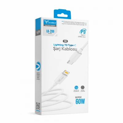 Lucatech LK209 Type-C to Lightning 60w Pd Şarj Kablosu