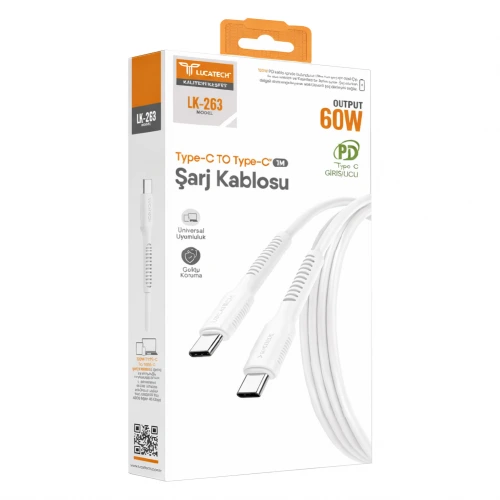 Lucatech LK-262 Type-C to Type-C 120W PD Şarj Kablosu