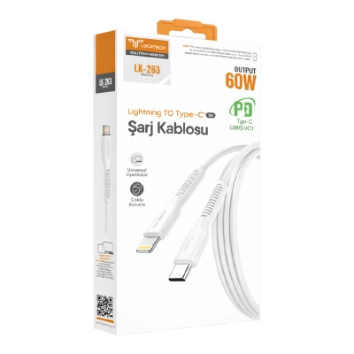 Lucatech LK-263 Type-C to Lightning 60W PD Şarj Kablosu
