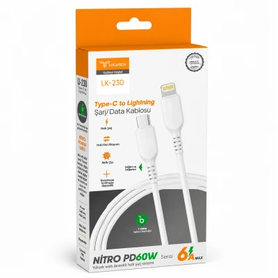 Lucatech LK230 3.0A 30W Lightning Pd Şarj Kablosu