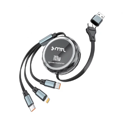 MTL MT5018 Makaralı 100W Hızlı Şarj ve Data Kablosu | 3in2