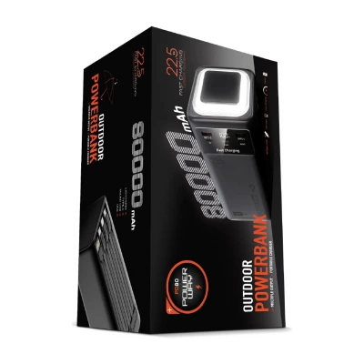 Powerway PD80 80000 Mah 22.5W Lcd Göstergeli Powerbank | Kamp Işığı
