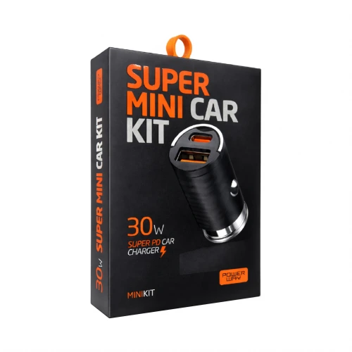Powerway Mini Kit 30W 3A PD Hızlı Araç Şarj Başlık | 1xType-C 1xUSB