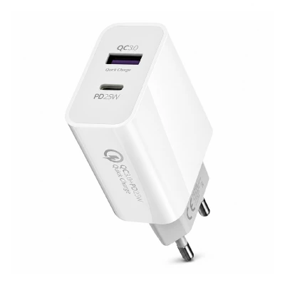 Powerway HW25 USB QC3.0 | Type-C  Çıkışlı 25W  Süper Hızlı | Turbo Şarj Başlığı