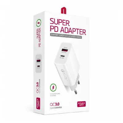 Powerway HW25 USB QC3.0 | Type-C  Çıkışlı 25W  Süper Hızlı | Turbo Şarj Başlığı