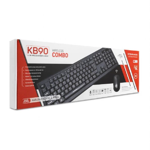 Subzero KB90 Kablosuz Tr Q Klavye | Mouse Set | Suya Dayanıklı