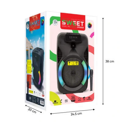 Subzero WR137 Sweet RGB Bluetooth Speaker 8" | TWS | Kablosuz Mikrofon