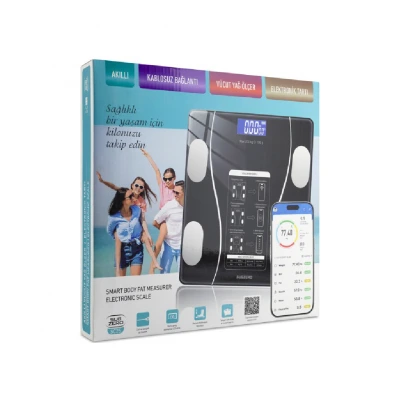 Subzero SC25 Dijital Baskül | Yağ Kas Su Vücut Kitle İndeksi Ölçer | Bluetooth Tartı