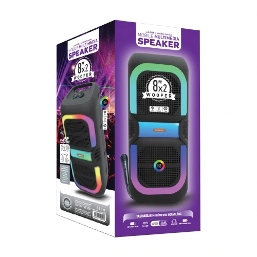 Subzero WR154 RGB Bluetooth Speaker 2 x 8" | TWS | Mikrofon