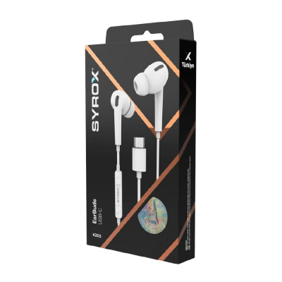 Syrox K20S Type-C Kablolu Silikonlu Kulaklık