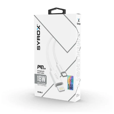 Syrox PD18LK 18 W 3.0 Amper Type-C to Lightning Pd Şarj Kablosu