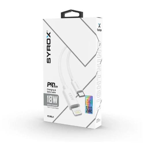Syrox PD18LK 18 W 3.0 Amper Type-C to Lightning Pd Şarj Kablosu