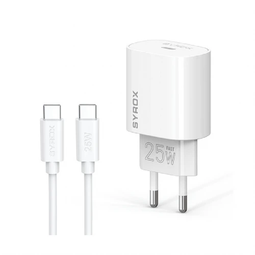 Syrox Pd25t Type-C Başlık Giriş | Type-C Kablolu 25w 3.0 Amper Pd Ev Şarj Aleti